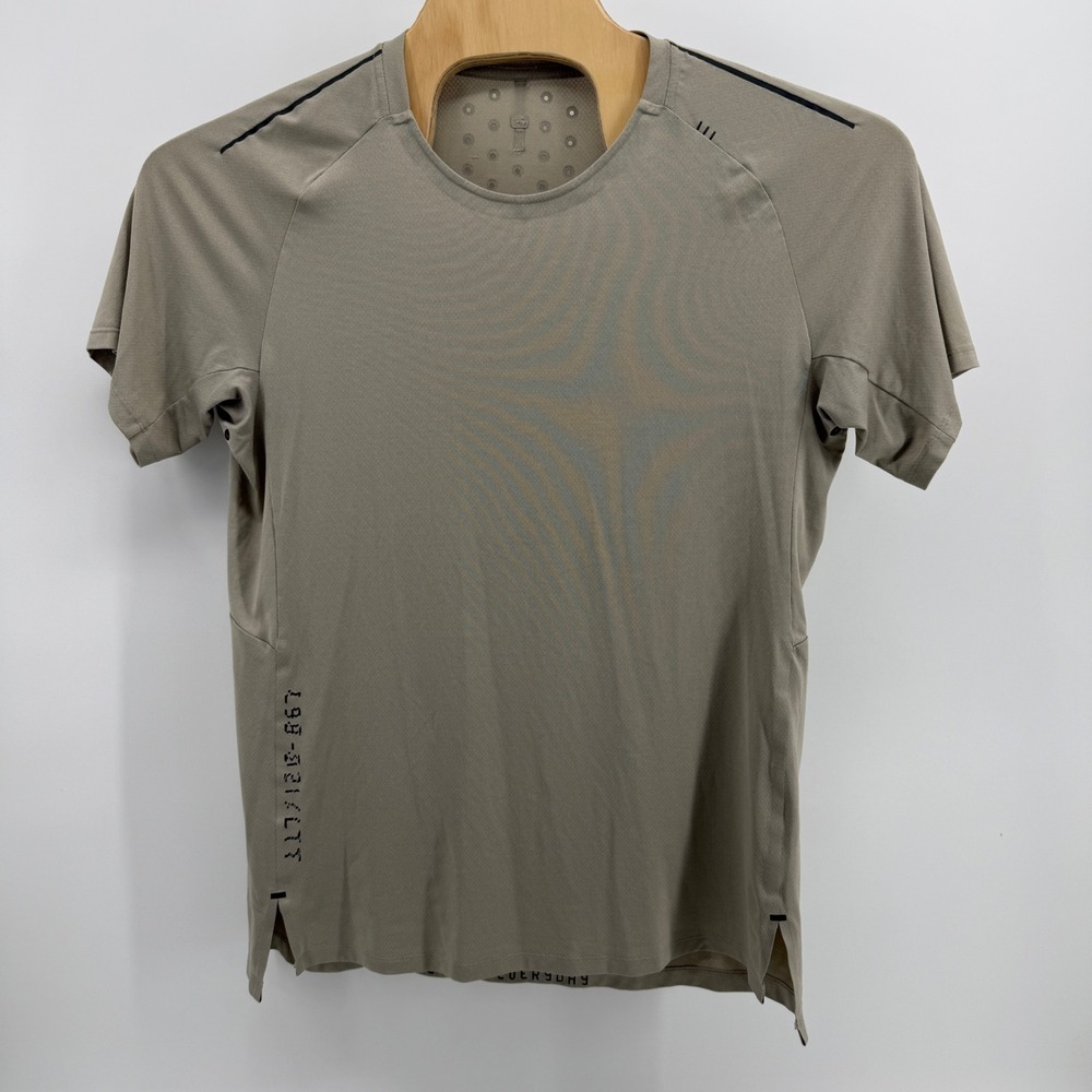 Lululemon Lab Better Everyday T-Shirt Mens XL Olive Taupe Laser Cut Perforated